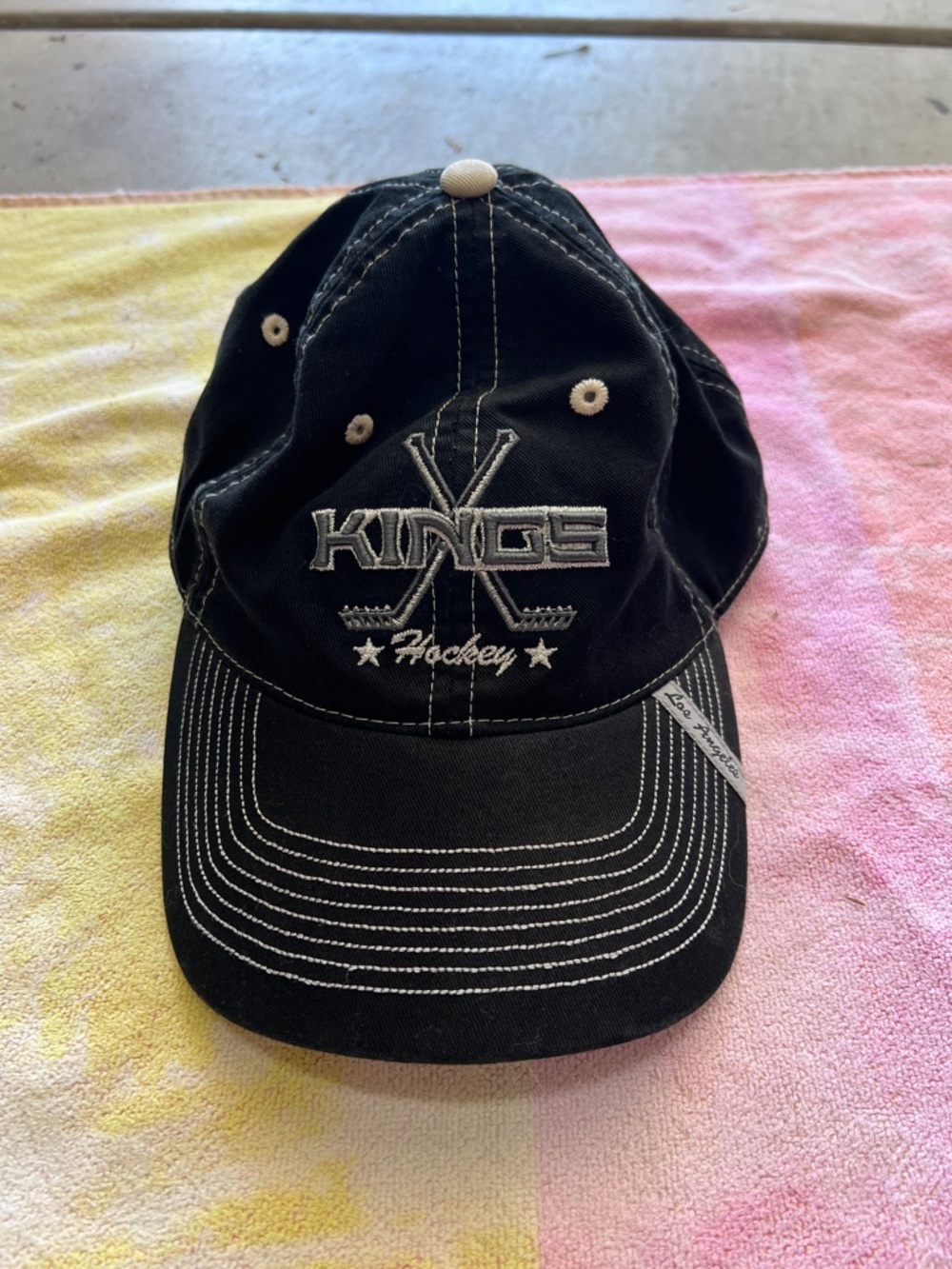 Vintage Black Kings Hockey Embroidered Baseball Cap